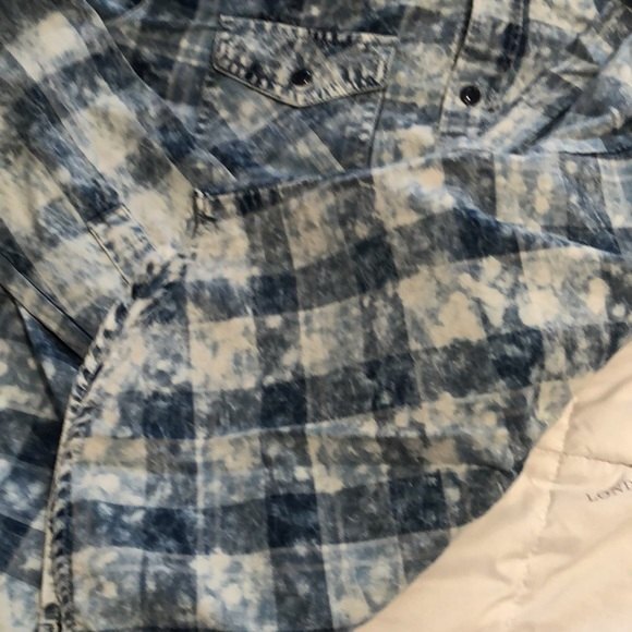 Lazer button up bleach checkered style size medium mens - Picture 5 of 5